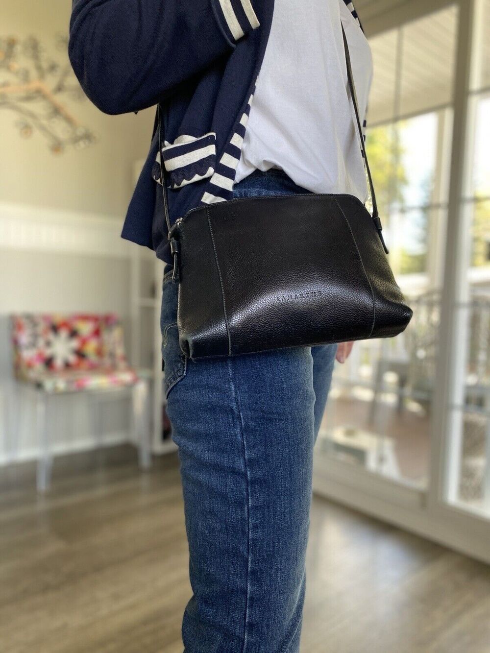 Lamarthe Paris vintage leather black crossbody bag